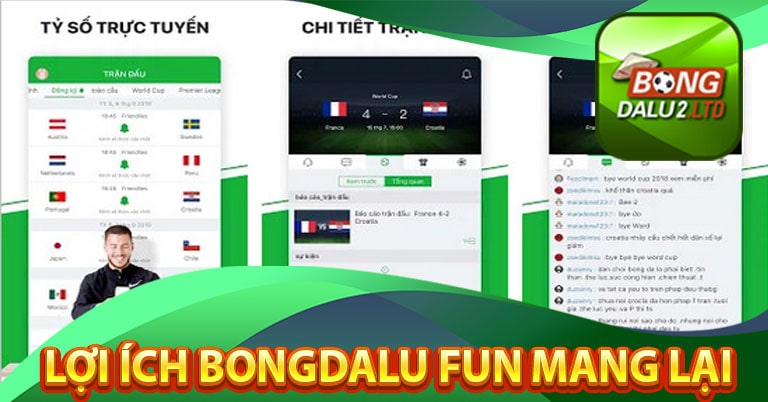 Lợi ích người dùng nhận được khi sử dụng bongdalu fun