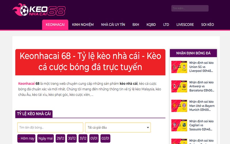 Giới thiệu đôi nét về trang web keonhacai68 uy tín