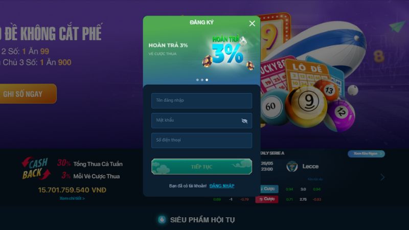 Hướng dẫn đăng ký thành viên tại Lucky88 online